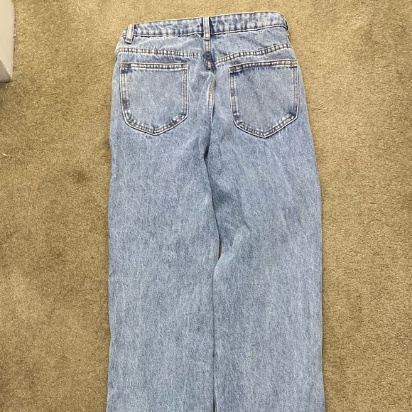 HIGH WAIST STRAIGHT LEG JEANS WITH ANKLE TIES - Picture 3 of 3